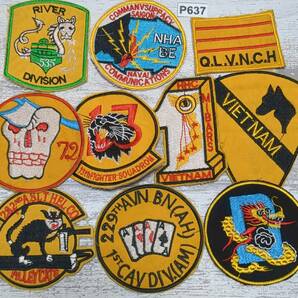 ★P637 Yellow ワッペン 10枚 スカジャン デッキジャケットに! ベトナム 戦争 刺繍 ジャケット ベトジャン