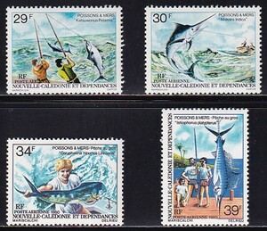 57 New Caledonia [ unused ]<[1979 SC#C153-C154,#C162-C163 sea fishing ] 4 kind (2 kind .x2) >