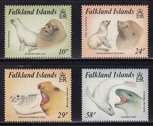 16 フォークランド諸島【未使用】＜「1987 SC#461-464 アザラシ」 4種完 ＞