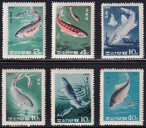 28 North Korea [ unused ]<[1965 SC#616-21 freshwater fish ] 6 kind .>