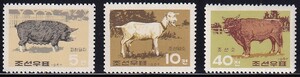 19 北朝鮮【未使用】＜「1967 SC#764-66 畜産」 3種完 ＞