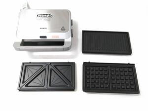 ◆ 動作品 美品 Delonghi デロンギ SW13ABCJ-S ホットサンド ワッフルメーカー 付属プレート付き 0507A8 @80 ◆