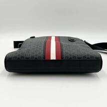 【美品/現行】BALLY バリー トレスポ メンズ 肩掛け クロスボディ メッセンジャー ショルダーバッグ モノグラム 革 レザー ブラック 黒_画像5