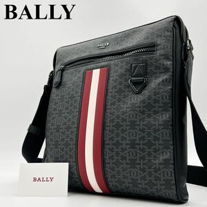 [ прекрасный товар / действующий ]BALLY Bally tore spo мужской плечо .. Cross корпус mesenja- сумка на плечо монограмма кожа кожа черный чёрный 