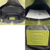 【極美品/希少色】COACH コーチ メンズ メトロポリタン トートバッグ ショルダー ハンド 2way ビジネス シボ革 レザー A4 PC カーキ 緑_画像9