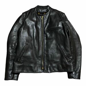 USA製 VANSON TYPE-B バンソン 立ち襟 シングルライダースジャケット 黒 ライナー付き 42