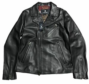 未使用品 BLACK LABEL CRESTBRIDGE ブラックレーベルクレストブリッジ シープスキン レザー ライダースジャケット 黒 L