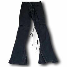 00s IF SIX WAS NINE archive Lace Up Flare Jeans ifsixwasnine mad max l.g.b kmrii 14th addiction tornado mart yasuyuki ishii パンツ_画像1