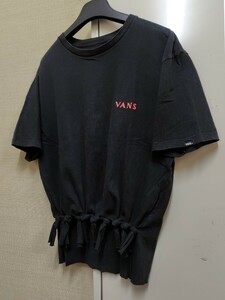 [送料無料](s31d5)MバンズVANSカスタムカット＆フリルusaアメリカ輸入古着半袖プリントTシャツ