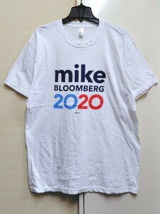 [送料無料](s31c5)XLマイクブルームバーグ2020政治家made in usaアメリカ製輸入古着半袖プリントTシャツオーバーサイズゆるだぼ