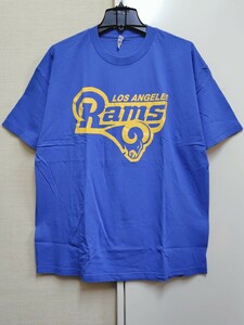 [送料無料](r20f2)XLプロチームNFLロサンゼルス・ラムズusaアメリカ輸入古着半袖プリントTシャツオーバーサイズゆるだぼRAMSフットボール