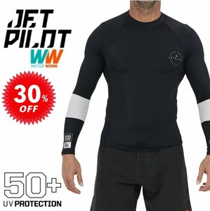 ジェットパイロット JETPILOT ラッシュガード セール 30%オフ 送料無料 X1 L/S ラッシー ブラック 2XL JA20507 UVカット インナーにも