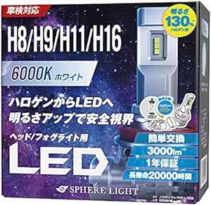 スフィアライト(Spherelight) 車用 LEDヘッドライト H8/H9/H11/H16 (フォグライト兼用) カラー600