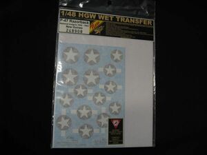 * HGW WET TRANSFER 1/48 P-47 leather back National Insignia 1942-1943 new ginia decal *