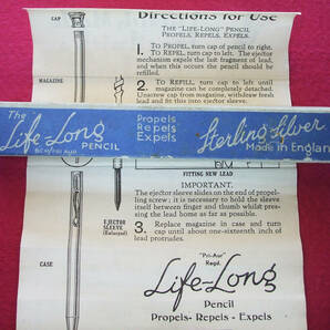 ◆純銀◆1930年代製 Life-Long シルヴァーペンシル イギリス◆1930's Vintage Lifelong Pencil England◆の画像7