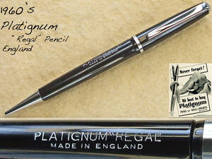 ◆レア◆ 1960年代製 プラティグナム・リーガルペンシル ブラック イギリス◆1960’s Platignum Regal Pencil England◆