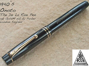 ◆OH済◆ 1940年代製 オノト・デラル万年筆 1332 14金M ロンドン ◆1940’s Onoto de la Rue 1332 14 ct M nib London◆