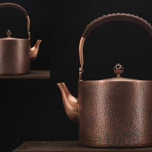 大容量コーヒーポット制コーヒー器具銅イメージ紫銅ハンマー紋コーヒーポット細口ポットコーヒーポット2000MLの画像2