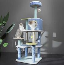 ふわふわタワー 猫パステルタワー プレイキャットタワー 猫 組み立て_画像1