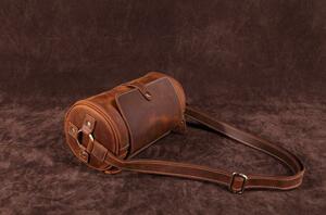 牛革機関車バッグ枕円筒バッグ男性本革カジュアルショルダーバッグ斜めショルダーバッグ