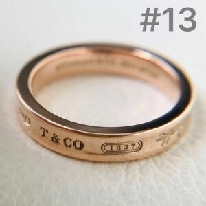 希少 大きめサイズ ティファニー ルべドメタル リング 指輪 ナロー 13号 ピンクゴールド Tiffany & Co 