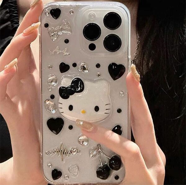  新登場！キティちゃん 透明 iPhone 14 Pro ケース　カバー　kitty 可愛い