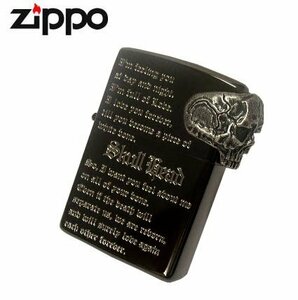 送料210円～新品正規品 2022年モデル 2BN-Baby 「SKULL HEAD」黒Niミラー燻し錫シルバー スカル ZIPPOジッポライター髑髏 ドクロ