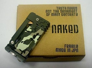 送料220円～日本製 昭和21年創業 老舗ペンギン社 NAKED(ネイキッド)フリント式オイルライター(ARMY迷彩）