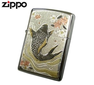 送料140円～新品正規品 まるで手彫り！電鋳板「鯉-KOI」ZIPPOジッポライター