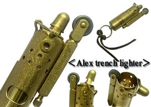 送料220円～新品1920年IMCO IFAレプリカモデル トレンチ オイルライター(Alex Trench Lighter)真鍮(ブラスバレル)牛革ヒモ