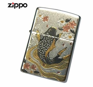 送料140円～新品正規品 まるで手彫り！電鋳板「鯉-KOI」ZIPPOジッポライター