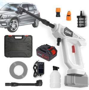 323 high pressure washer cordless rechargeable strengthen version 8MPa maximum .. pressure 750W self . type 20000mAh rechargeable high pressure washer 6in1 multifunction nozzle .. distance 10M