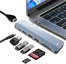 T-445 Macbook ハブ MacBook Air ハブ mac ハブ 7in2 2023 Macbook Pro USB Type C ハブ 4K HDMIを搭載/100W PD急速充電_画像1