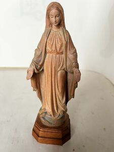 キリスト教　マリア像　木彫刻　アンティーク