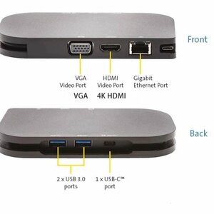 【新品】LENOVO 6IN1 USB-C ドッキングステーション/マルチポートハブ(USB3.0*2 USB C*1 VDG*1 4K HDMI*1 RJ45*1)