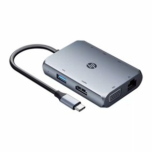 【新品】HP TYPE-C 7in1 TC235 ドッキングステーション/マルチポートハブ （HDMIト*1、USB 3.0*3、VGA*1、1000M RJ45*1、TYPE-C*1）