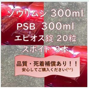 ゾウリムシ、PSB、エビオス錠、スポイトのセット!!(^o^)