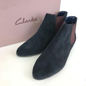 Clarks クラークス サイドゴアブーツ 靴 ネイビー レディース ブランド