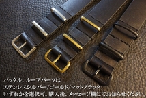 ◆コードバンNATO G10Strap◆国産アニリン染めコードバン Custom Order(COLOR/ラグ幅/BUCKLE COLOR) 受注生産(納期10日前後) 腕時計ベルト_画像7