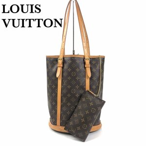 LOUIS VUITTON ルイヴィトン モノグラム バケット GM ポーチ付き M42236 トート ショルダーバッグ ショッピング 正規品 本物保証 最落無