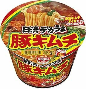 日清食品 日清デカうま 豚キムチ カップ麺 101g×12