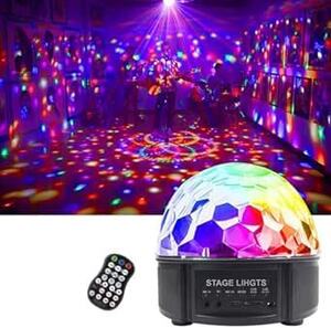 CHINLY Mai pcs lighting stage light mirror ball 12 color RGB many color change Bluetooth function sound control rotation light crystal .