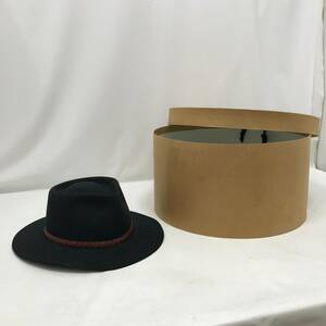 ‡0607 Western hat AKUBRAa Koo blaSTOCKMAN felt hat black size 58 black Australia made 