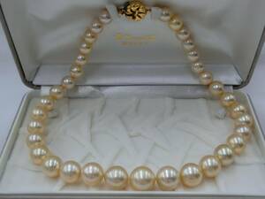 ‡ 0264 pearl necklace catch SILVER stamp large grain pearl pearl 10.~16. weight 105g 35 bead total length approximately 46. yellow group details unknown accessory 