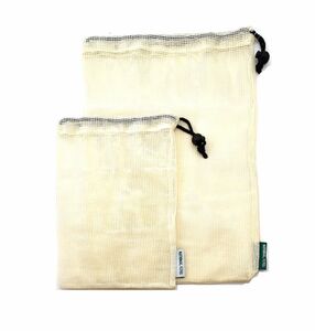 ナショナル麻布　オリジナル巾着袋（S,L ２枚セット）オーガニックコットン使用 小物入れ 保存袋 ポーチ