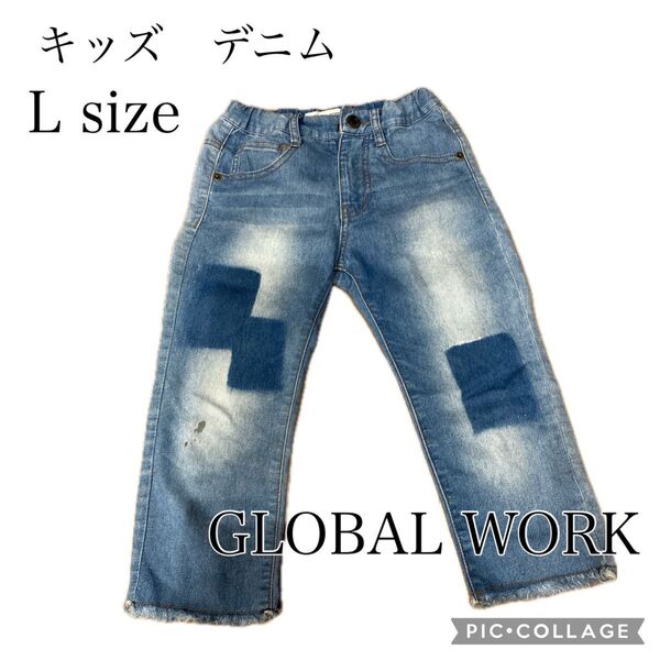 【L】キッズ ジーンズ ダメージ キッズパンツ グローバルワーク