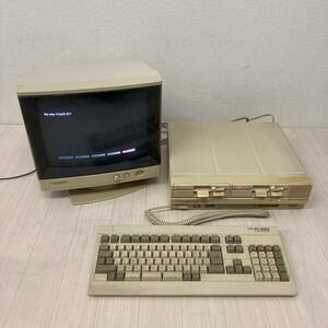 1 jpy ~[ rare that time thing ]NEC PC-KD862 color display monitor PC-8801 MH 2HD keyboard personal computer old model retro Vintage junk 