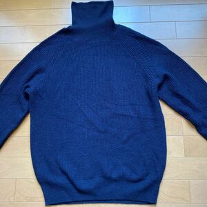 タートルネックセーター 無印良品　ビンテージ　ウール100% 濃紺