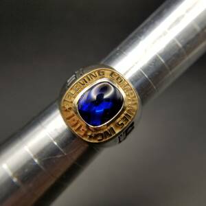 Fleming Companies Inc. 米国 ヴィンテージ カンパニー リング 925 シルバー 銀 指輪 青石 重厚感 メンズシグネット Y16-I