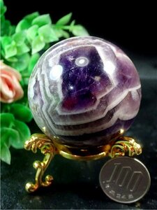 天然～愛の守護石～夢幻紫水晶アメジスト丸玉179G1-19G16Z